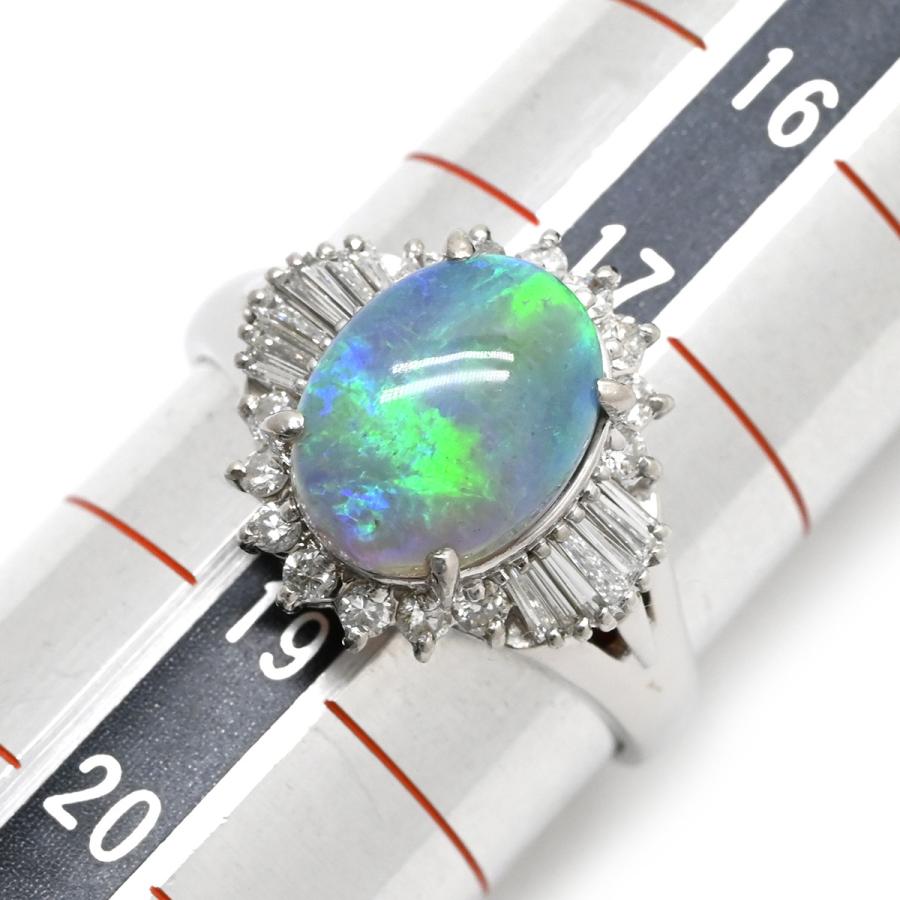 リング 指輪 ブラックオパール 2.62ct ダイヤモンドリング シルバー 