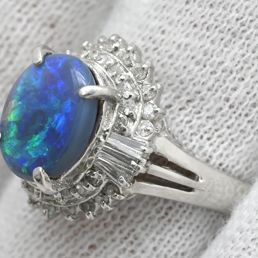 ま*♪様 オパール とダイヤのシルバーリング オーバルカット ま*♪様 オパール とダイヤのシルバーリング オーバルカット オパール