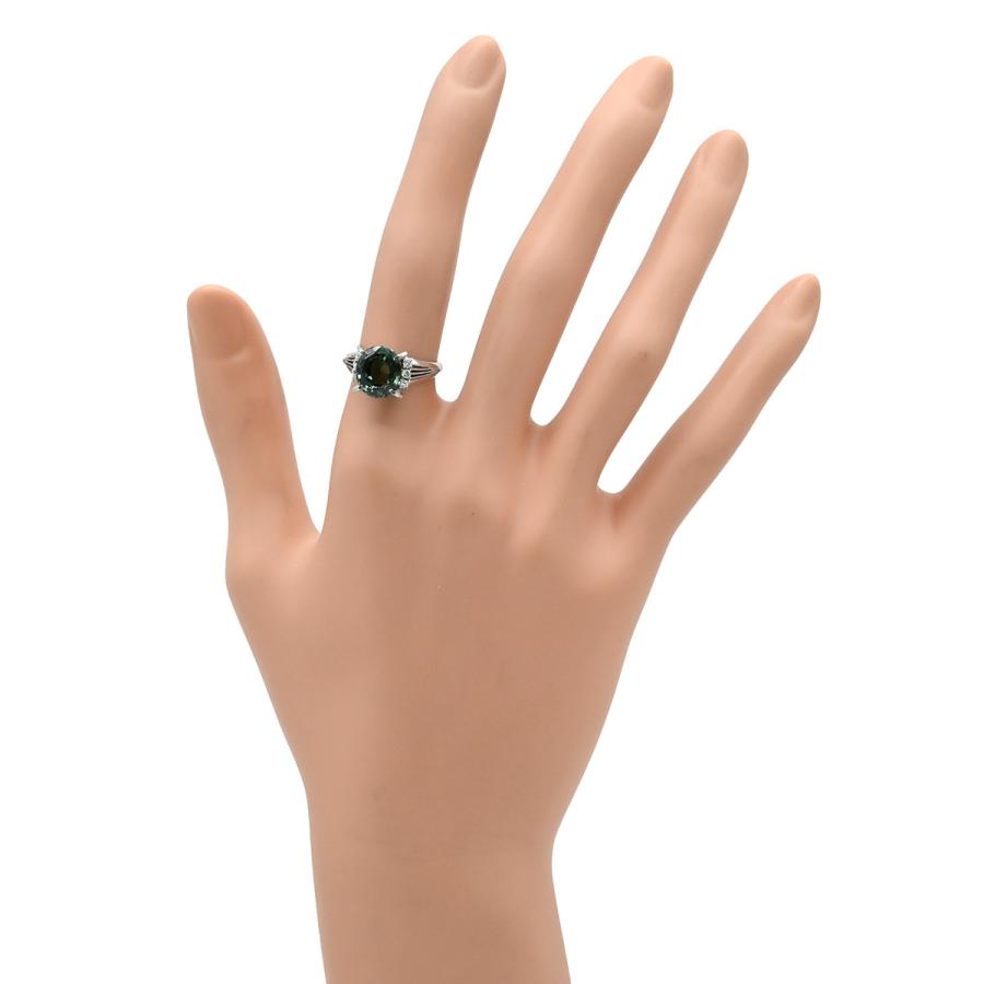 リング 指輪 グリーントルマリン3.58ct ダイヤモンド シルバー