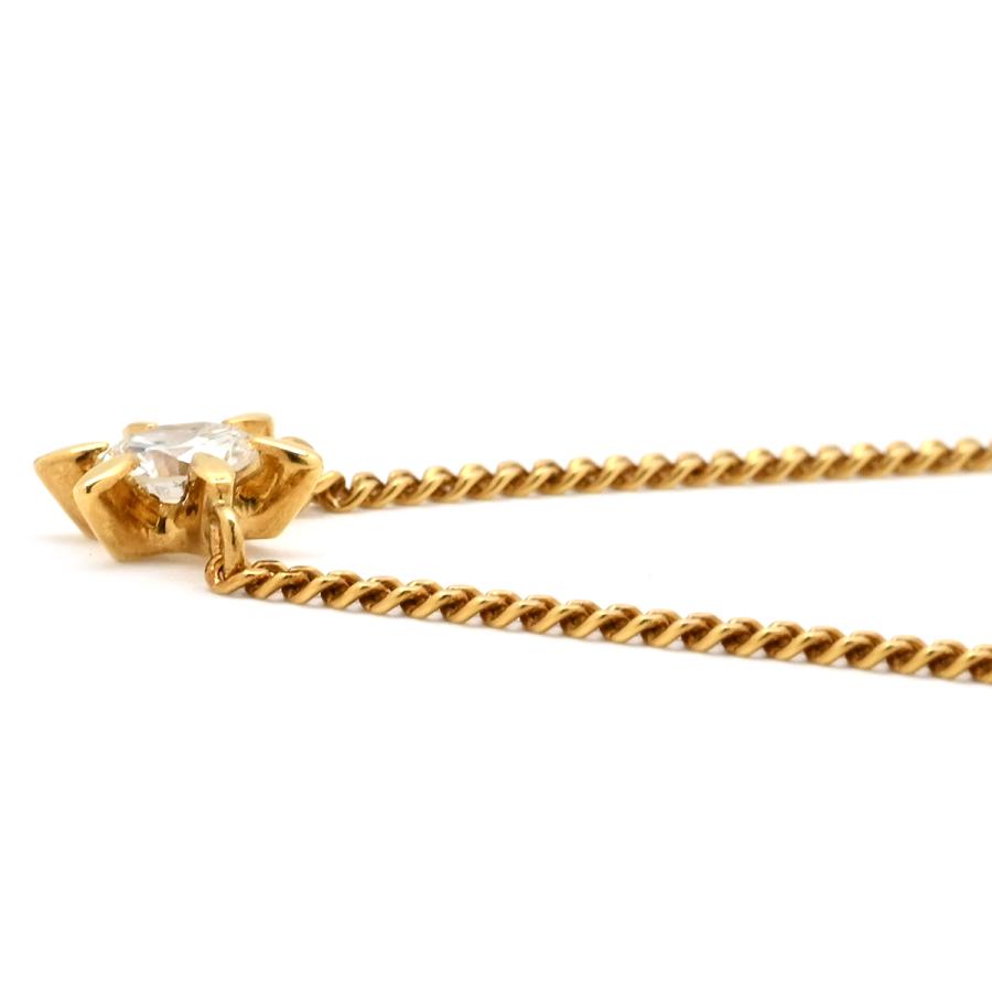 ネックレス ダイヤモンド 0.31ct ゴールド イエローゴールド Au750 18K 18金 1P 1石 1粒 ソリティア 6本爪 プリンセスサイズ_2