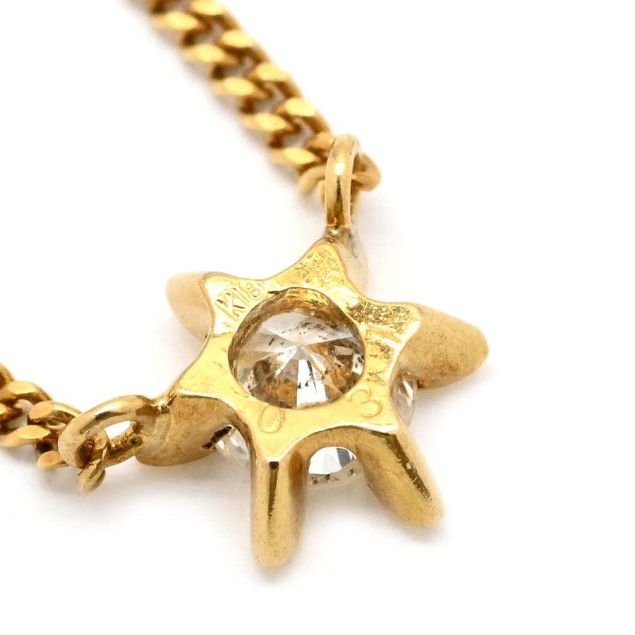 ネックレス ダイヤモンド 0.31ct ゴールド イエローゴールド Au750 18K 18金 1P 1石 1粒 ソリティア 6本爪 プリンセスサイズ_3