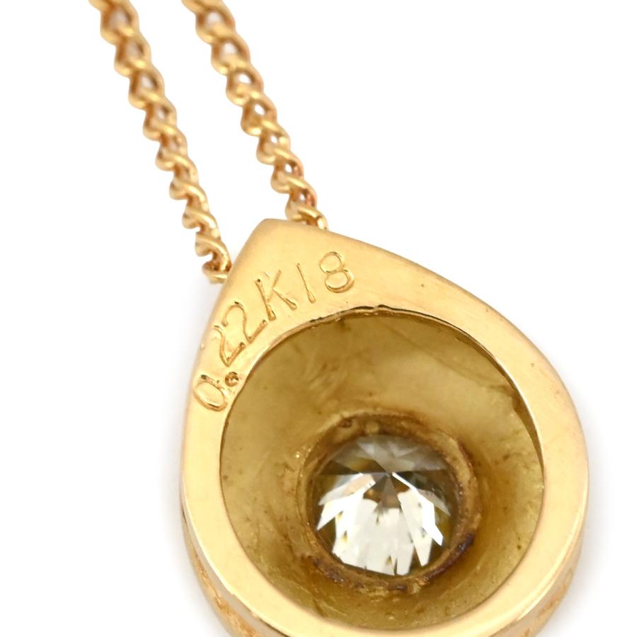 K18ゴールド ダイヤモンド 0.1ct 一粒ダイヤ ネックレス 18金 一