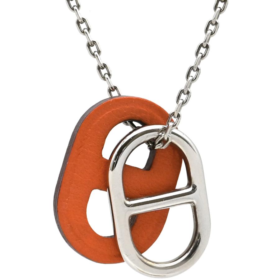 HERMES（エルメス） ネックレス オーマイヨン PM レザー オレンジ
