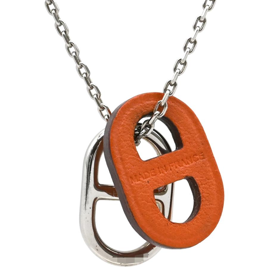 HERMES（エルメス） ネックレス オーマイヨン PM レザー オレンジ