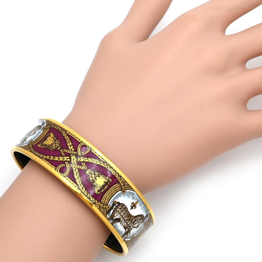 HERMES（エルメス） バングル エマイユ GM GP マルチカラー ローズ 馬