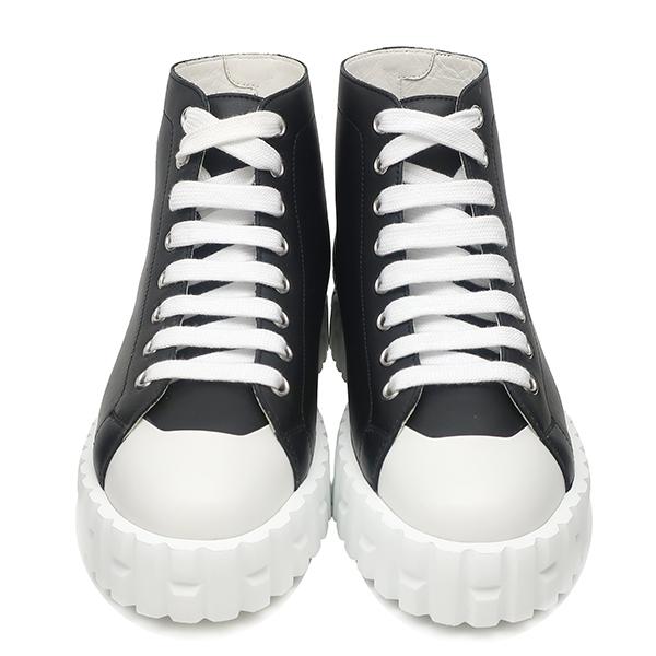 HERMES（エルメス） スニーカー クライム レザー ブラック #36 黒 白