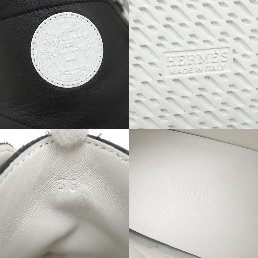 HERMES（エルメス） スニーカー クライム レザー ブラック #36 黒 白