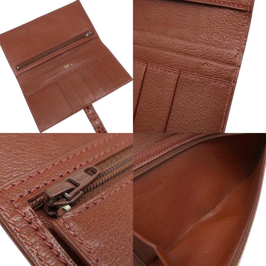 HERMES（エルメス） 長財布 ベアンクラシック アリゲーター ブラウン
