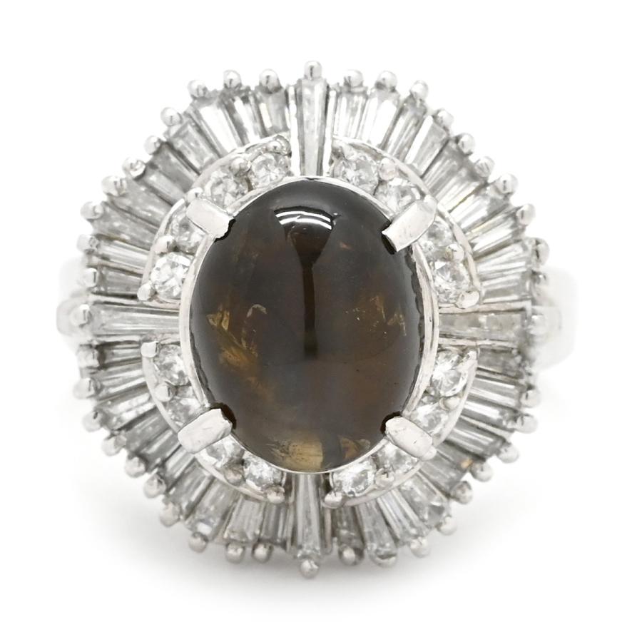 リング 指輪 クリソベリル キャッツアイ ダイヤ シルバー 猫目石 5.02