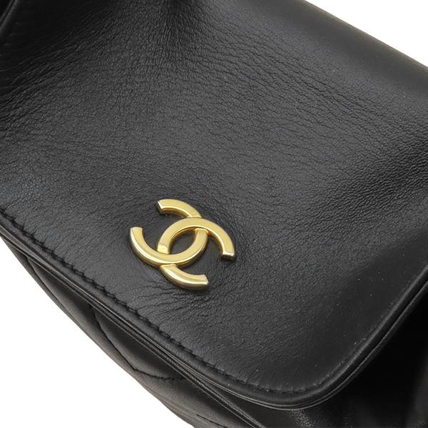 シャネル CHANEL 2WAYバッグ シェブロン ウィズ シック ラムスキン ブラック ゴールド金具 黒 Vステッチ チェーンショルダー ココハンドル 26******【中古】 CHANEL（シャネル） 2WAYバッグ シェブロン ウィズ シック ラムスキン