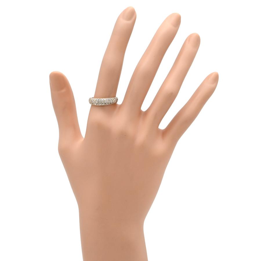 値下げダイヤモンド　バンブー　リング　k18 AU750 ノンブランド NON BRAND ドーム型ダイヤリング ピンクゴールド リング