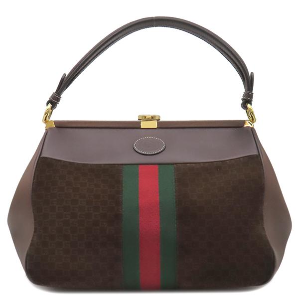 良品■グッチ メイフェア ハンドバッグ 2way シマレザー GG ボルドー系 GUCCI（グッチ） 2WAYバッグ ヴィルゴ GG レザー ブラウン ブラウン 茶