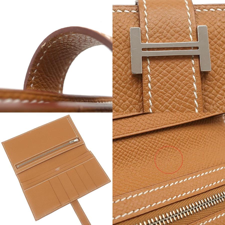 HERMES（エルメス） 長財布 ベアンスフレ ヴォーエプソン ブラウン 茶 