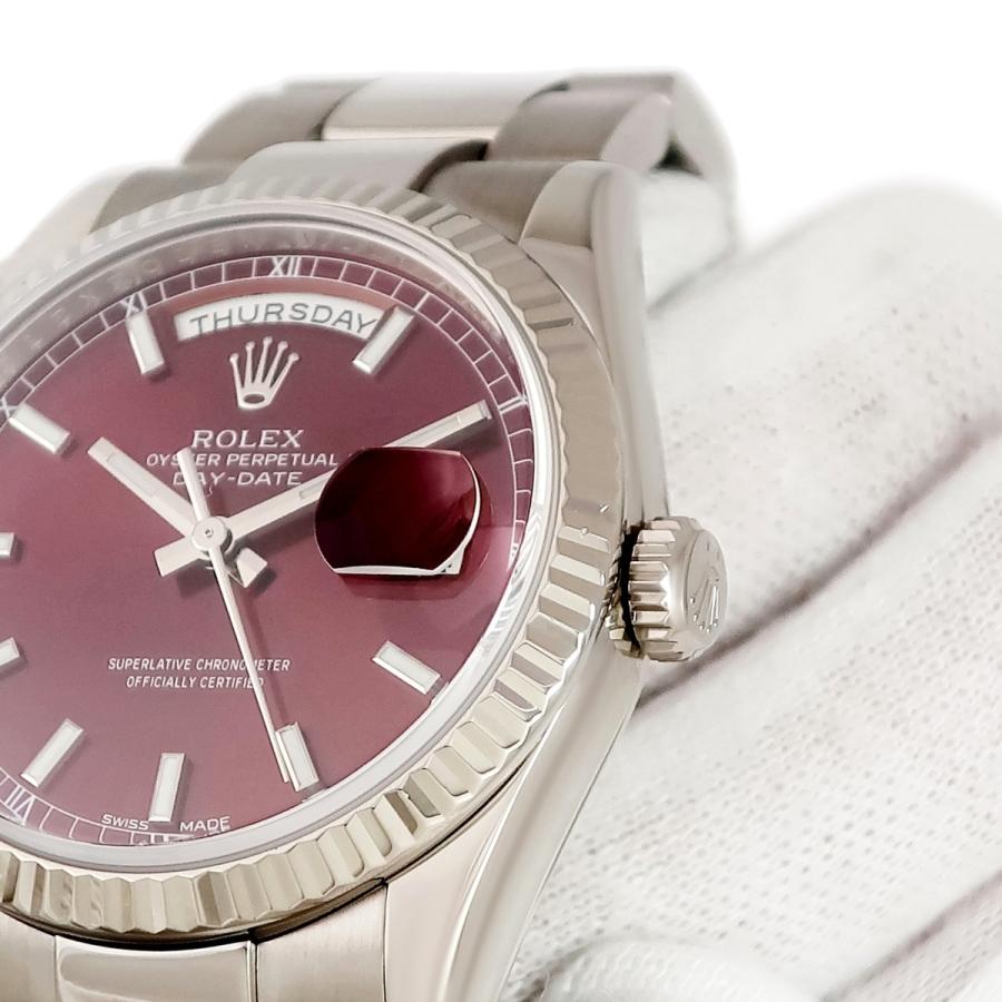 デイデイト 【3年保証】 ロレックス 36 チェリー 118239 メーカーOH済
