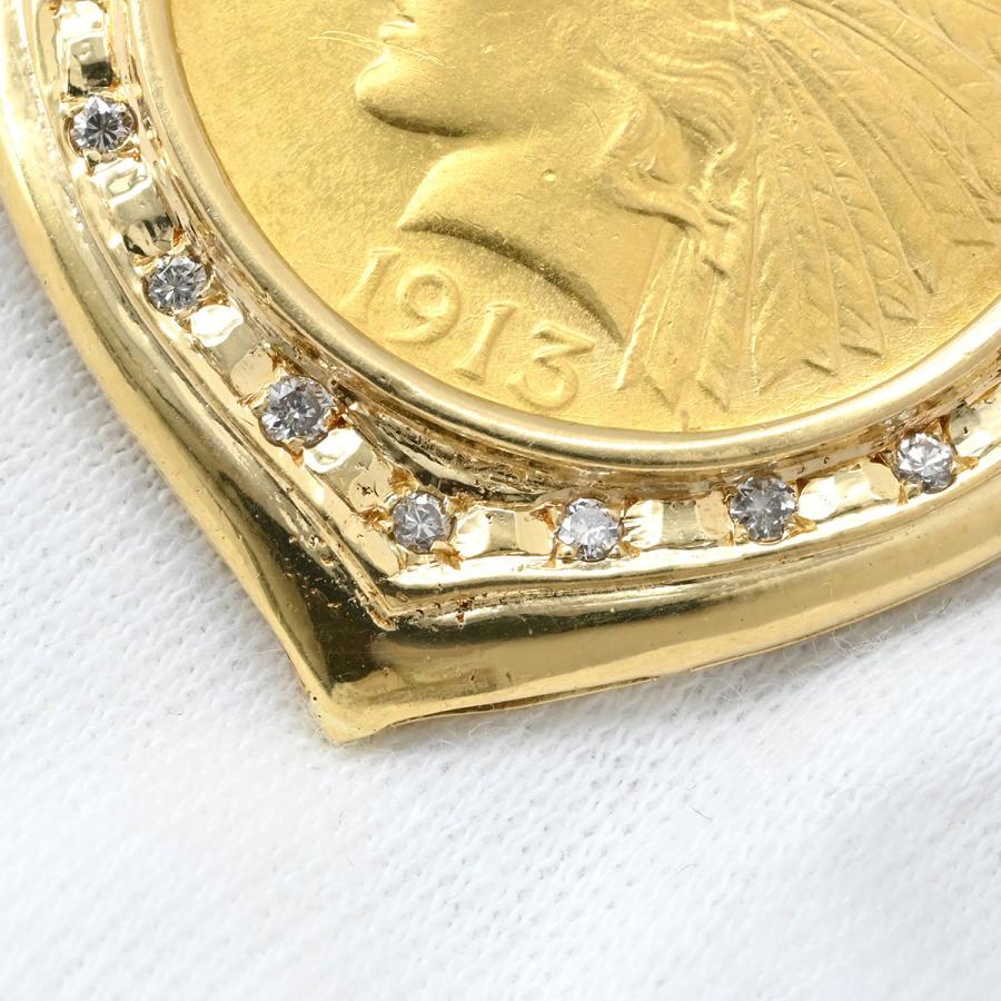 ペンダントトップ コイン 金貨 ゴールド 10ドル金貨 アメリカンインディアンヘッド 750 18K ?21.6 ネックレストップ ペンダントヘッド