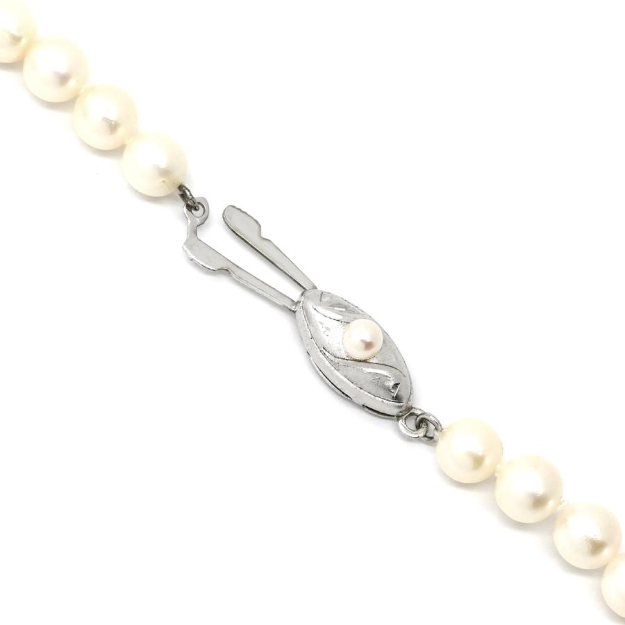 ネックレス パール 6.0mm-6.5mm ホワイト パールホワイト×シルバー 真珠 あこやパール 一連 アコヤ真珠 43.5cm ラウンドシェイプ_4