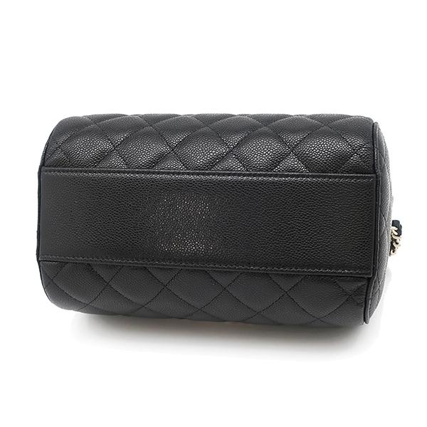 マトラッセ シャネル 2WAYバッグ ミニボストンバッグ カーフ ブラック