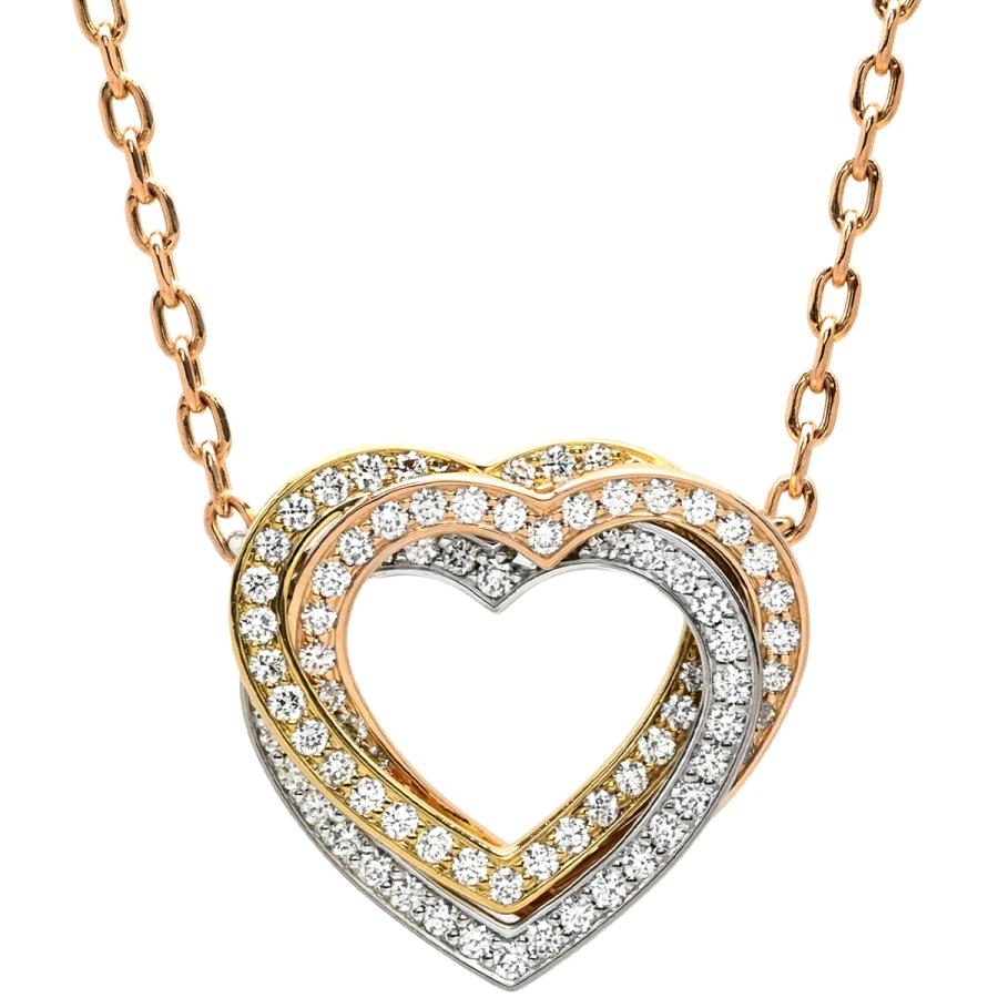 TRINITY（Cartier） カルティエ ネックレス トリニティ ハート ダイヤ