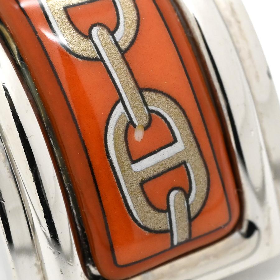 HERMES（エルメス） イヤリング エマイユ メタル オレンジ 七宝