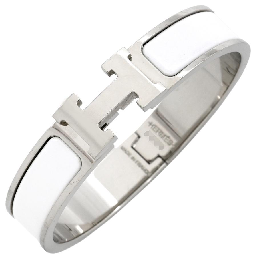 【apです】HERMES ブレスレット〈クリックH〉ホワイト エナメルブレスレット 《クリック・クラックH/チータ》 - ホワイト