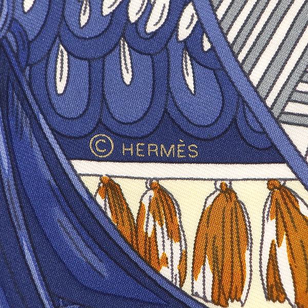 HERMES（エルメス） スカーフ カレ カレ90 CARRE シルク ブルー バニラ