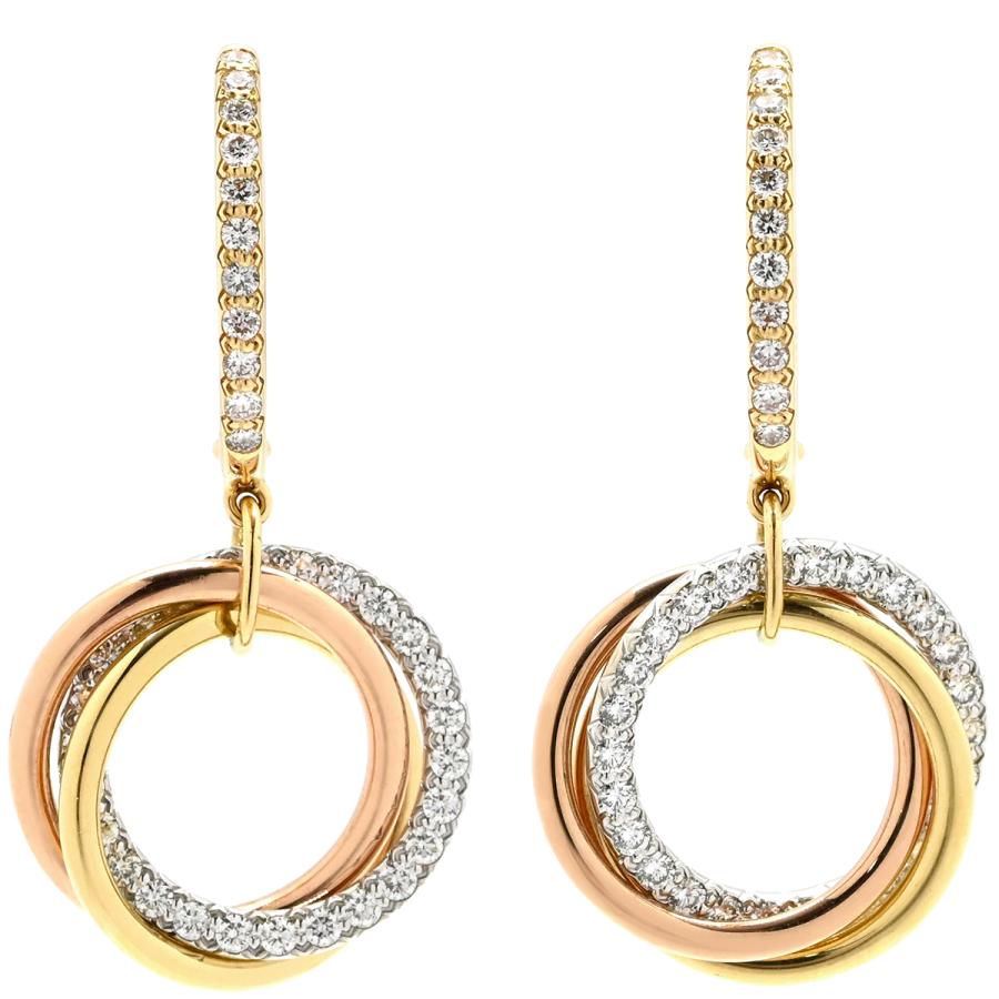 TRINITY（Cartier） カルティエ ピアス トリニティ セミパヴェ ダイヤ 