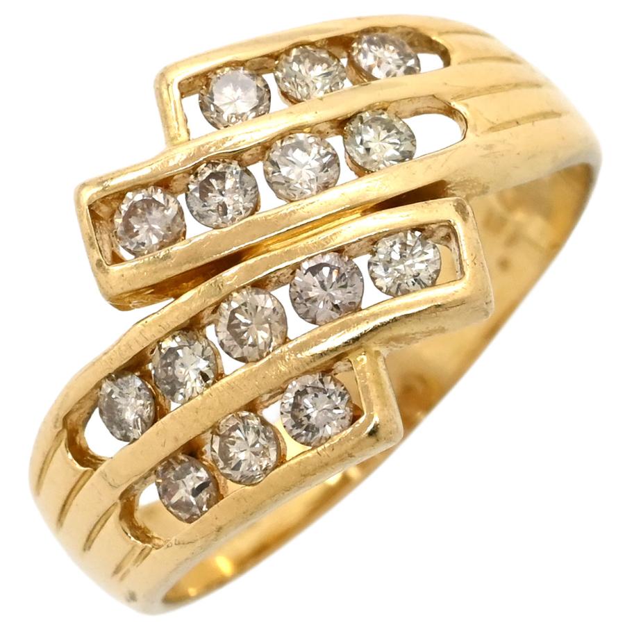 リング K18 ダイヤモンド0.50ct 10.5号 ハーフダイヤ以上 ハーフ 