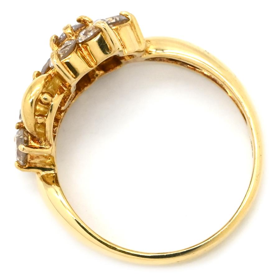 リング 指輪 ダイヤ 1.0ct ゴールド YG Au750 18K 18金 10P 10石 10粒
