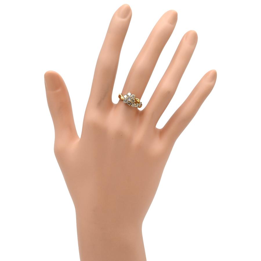 リング 指輪 ダイヤ 1.0ct ゴールド YG Au750 18K 18金 10P 10石 10粒