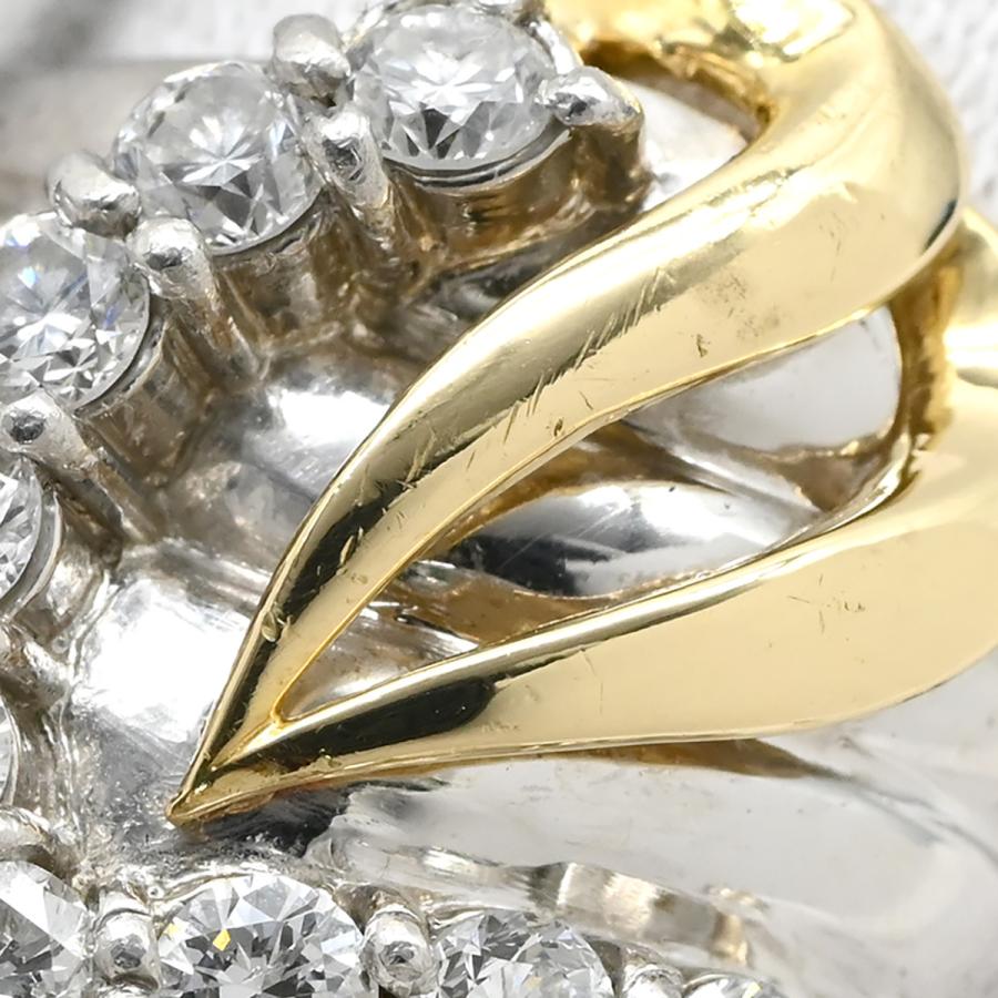 リング 指輪 ダイヤ 1.005ct シルバー プラチナシルバー Pt900×K18YG