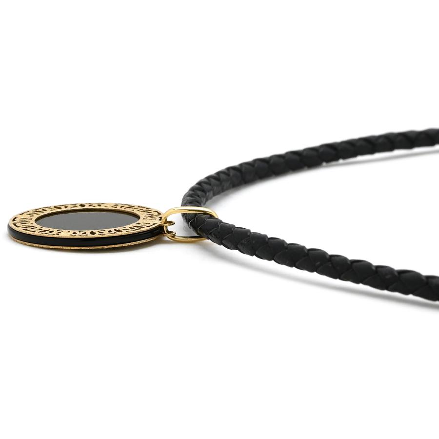 ネックレス サークル型ペンダント ゴールド イエローゴールド×ブラック