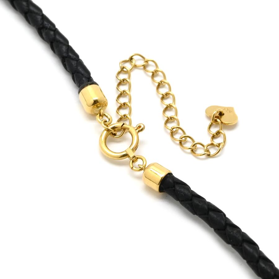 ネックレス サークル型ペンダント ゴールド イエローゴールド×ブラック