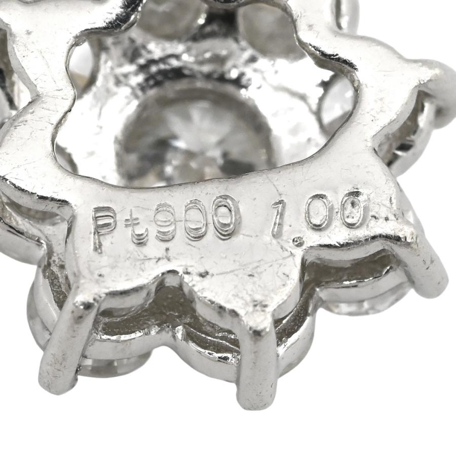 ペンダントトップ プラチナム ダイヤ 1.0ct シルバー プラチナシルバー Pt900 フラワーモチーフ クラスター V字金具_4