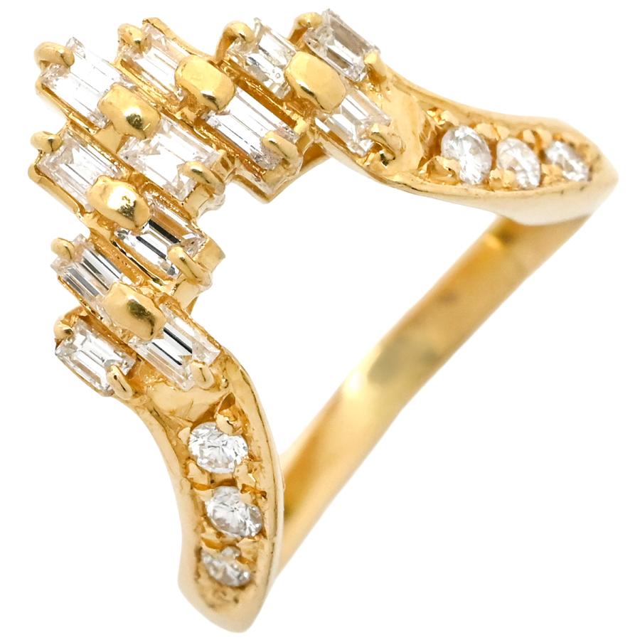 リング 指輪 ダイヤ ゴールド イエローゴールド×シルバー Au750 18K 18