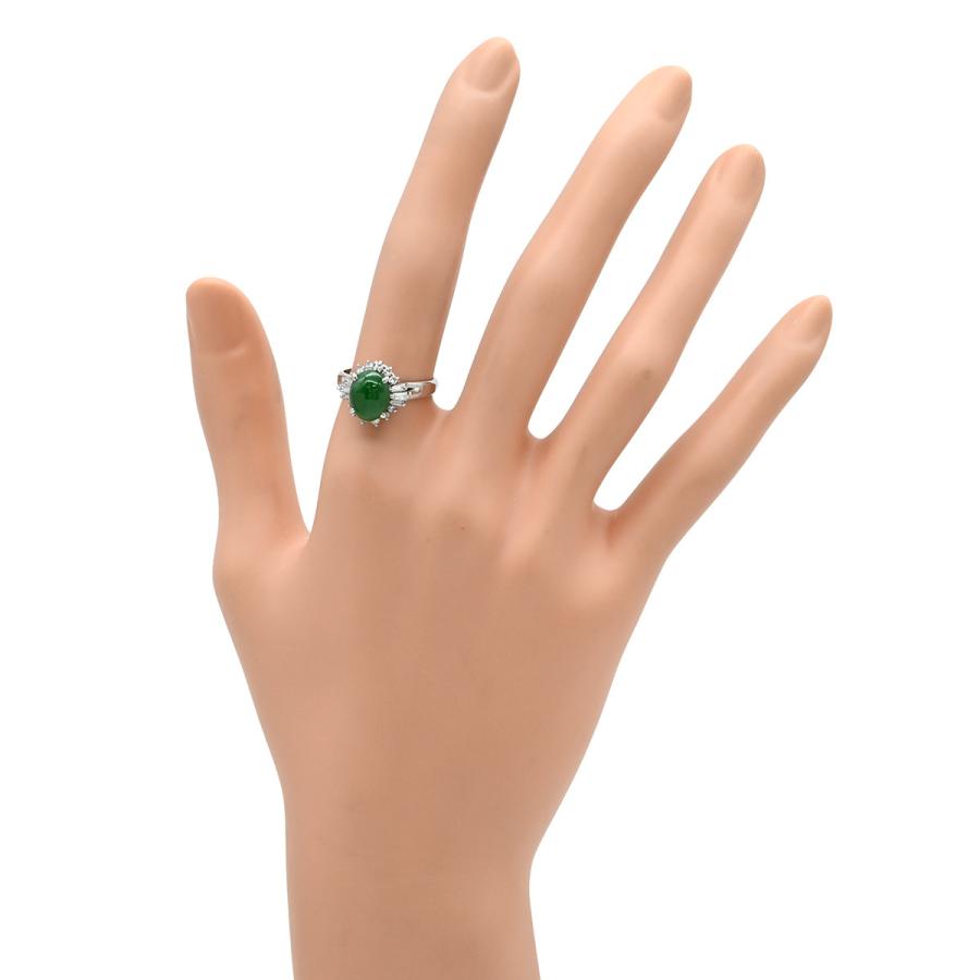 リング 指輪 ヒスイ 0.157ct ダイヤモンド シルバー プラチナシルバー
