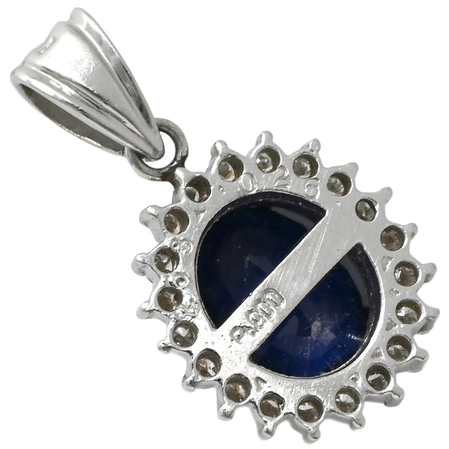 ペンダントトップ サファイア 2.63ct ダイヤモンド ブルー ブルーX