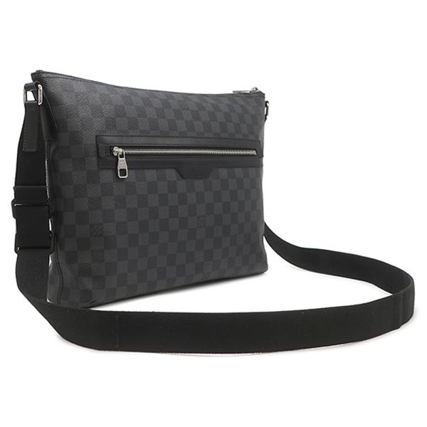 ブラックレザーショルダーバッグ ダミエ ミック ルイヴィトン ショルダーバッグ ダミエグラフィット MM レザー