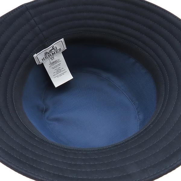 HERMES エルメス Hロゴ バケットハット ネイビー コットン　パイル HERMES エルメス Hロゴ バケットハット ネイビー コットン パイル