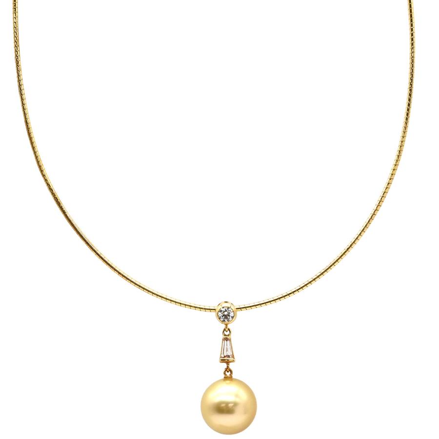 ミキモト ネックレス パール ゴールド ゴールデンパール×イエロー