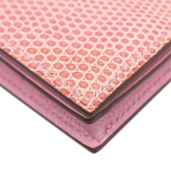 HERMES（エルメス） 長財布 ベアンスフレ リザード ピンク 二つ折り