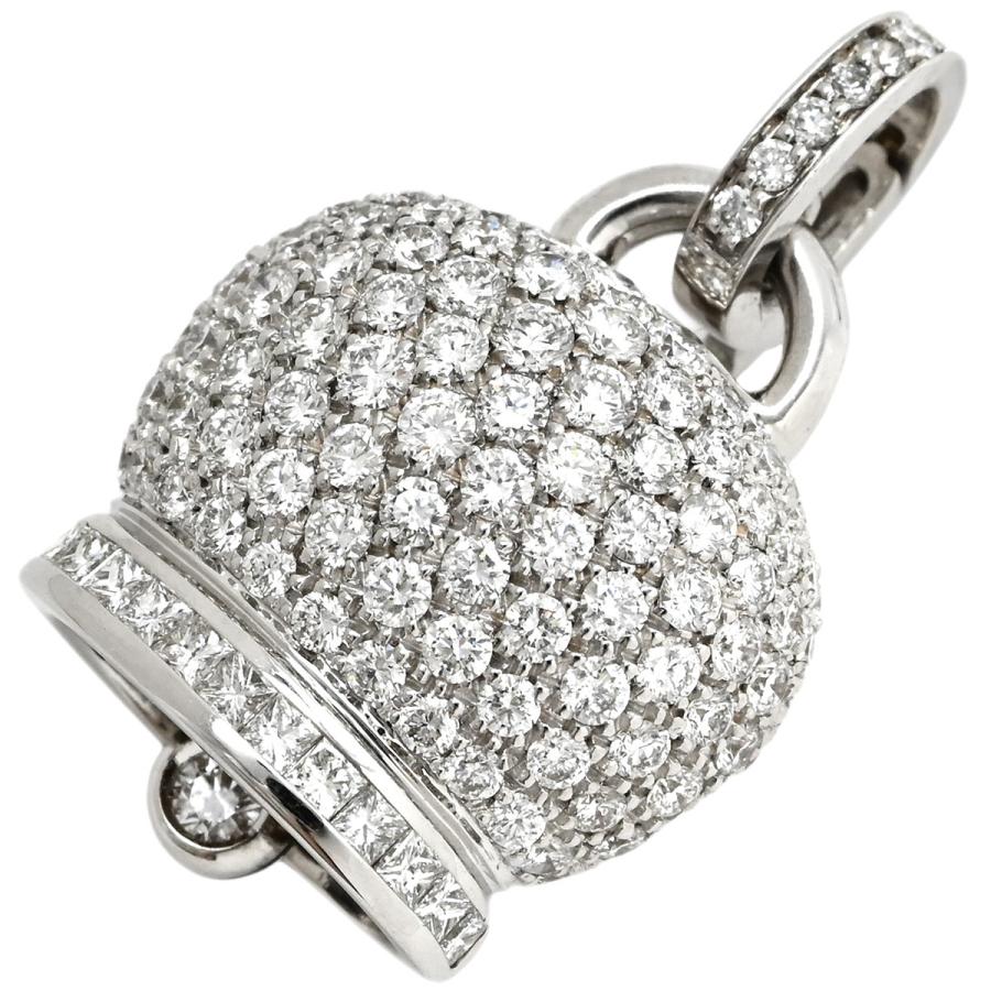 シャンテクレール　k18wg ダイヤモンド　ネックレスチャーム　カンパネッレ シャンテクレール ペンダントトップ カンパネッレ ベルチャーム ダイヤ