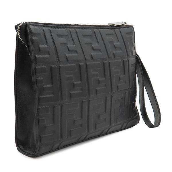FENDI（フェンディ） クラッチバッグ ズッカ ズッカ エンボス レザー