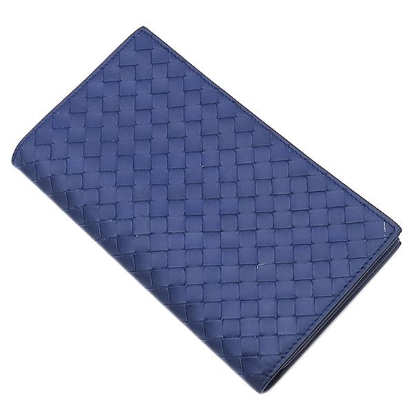 BOTTEGA VENETA イントレチャート 長財布 ブルー BOTTEGA VENETA（ボッテガ・ヴェネタ） 長財布 イントレチャート 二