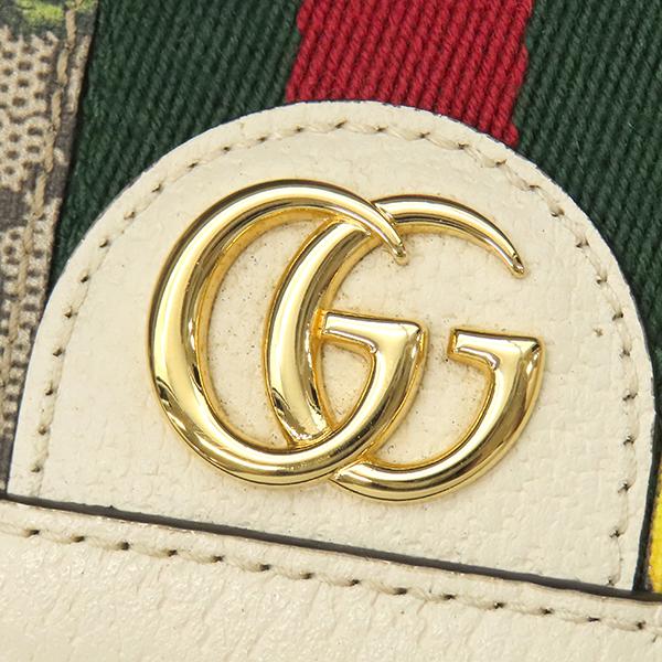 ダブルG グッチ 二つ折り財布 GGスプリーム オフィディア GG フローラ