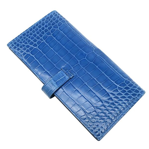 HERMES（エルメス） 長財布 ベアン ベアンスフレ アリゲーター ブルー