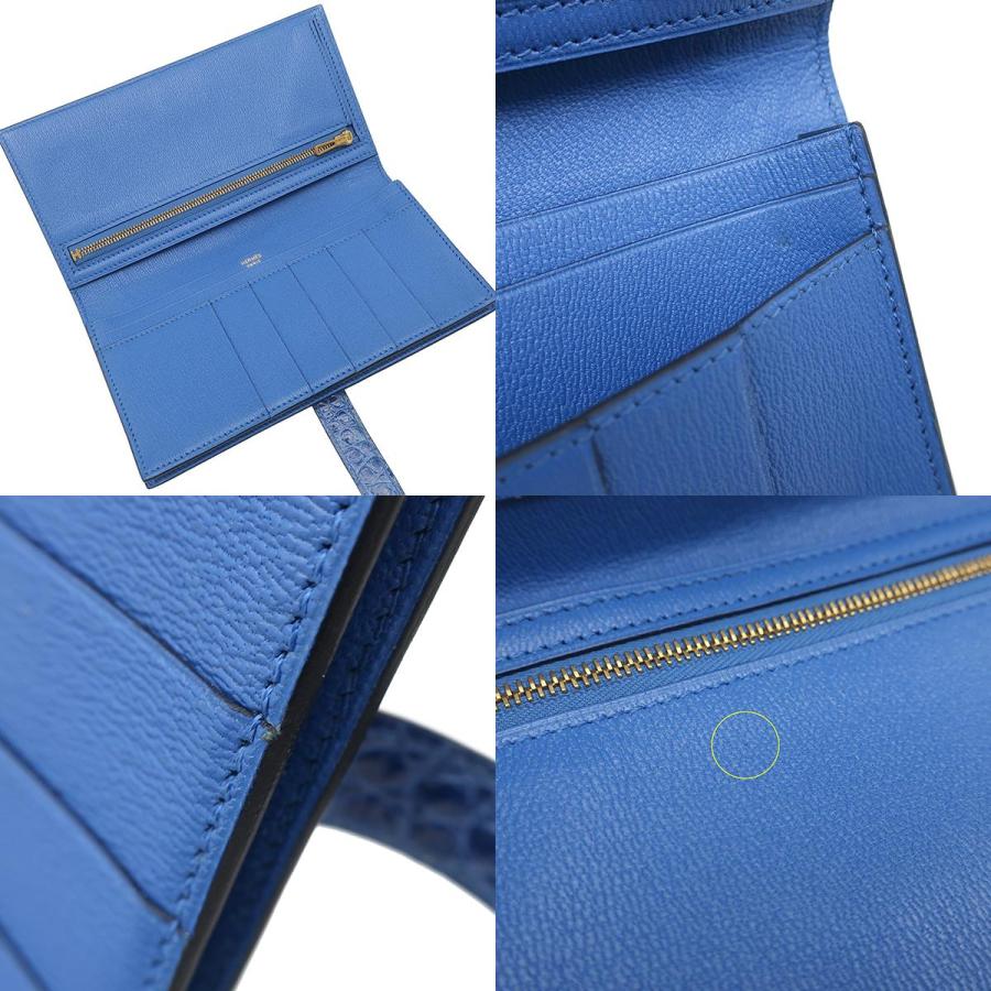 HERMES（エルメス） 長財布 ベアン ベアンスフレ アリゲーター ブルー
