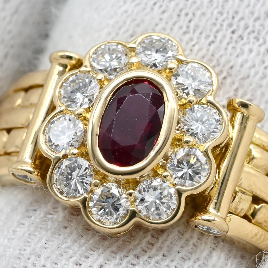 コルロフ リング 指輪 ルビー ダイヤ レッド レッド×YG 0.68ct 