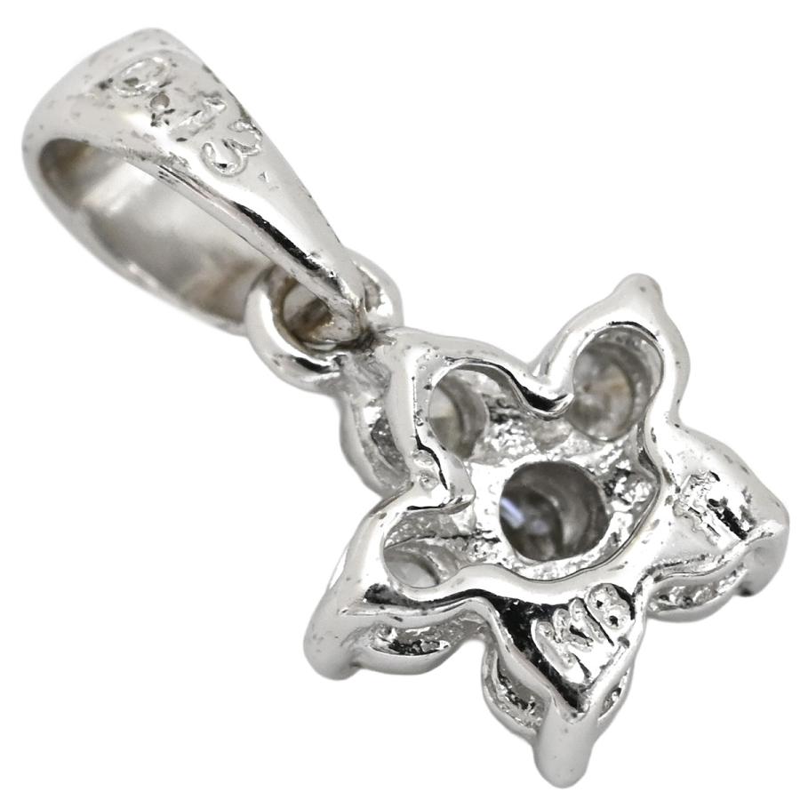 ネックレスペンダント AU750 K18WG 18金 ペンダントトップ ダイヤモンド 0.13ct シルバー ホワイトゴールド