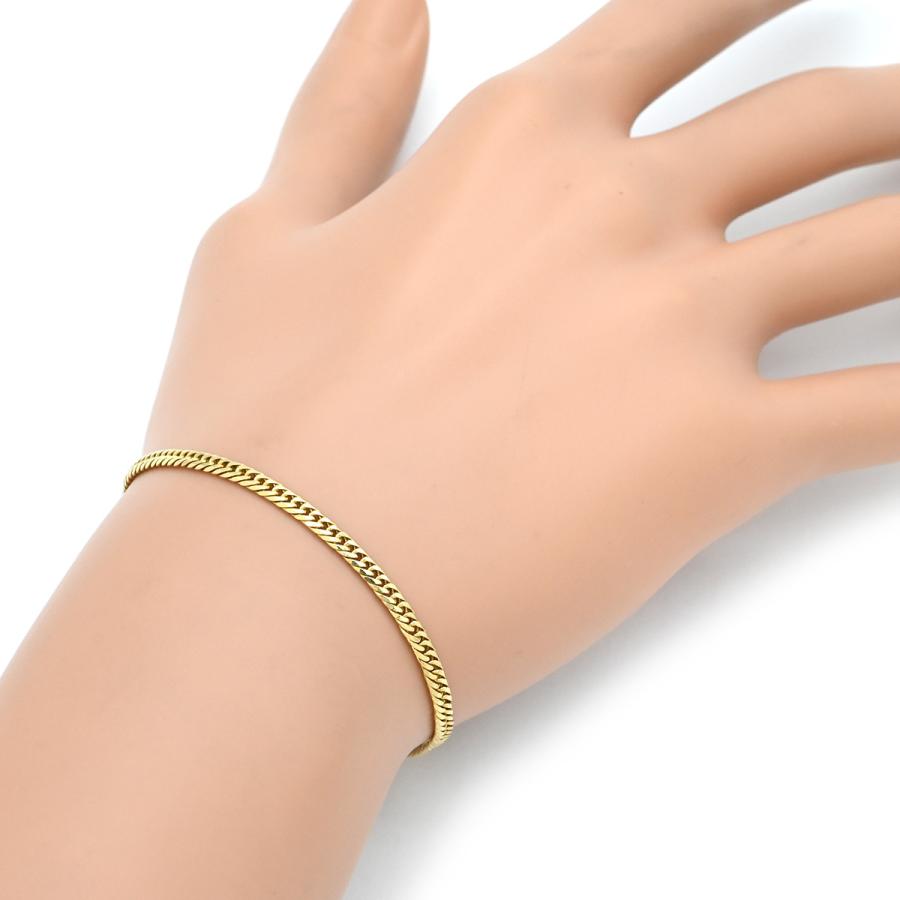 喜平 ブレスレット K18 18金 18.3cm 5.0g 6面 ダブル W K18YG