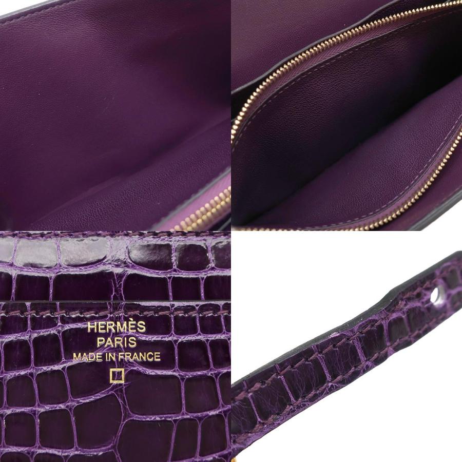 エルメス ダークパープル 長財布 カラフル内装 エルメス ダーク